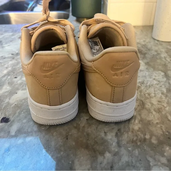 Nike Women’s Vachetta Tan Air Force 1 Sneakers with White Sole - Picture 5 of 8